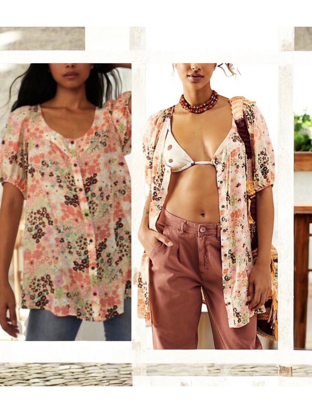 FREE PEOPLE CALLIE FLORAL TUNIC XS